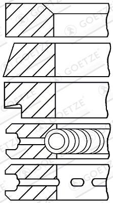GOETZE ENGINE 08-381100-00 - Kolbenringsatz