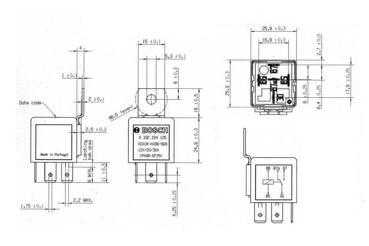 BOSCH 0 332 204 125 - Relais, Arbeitsstrom