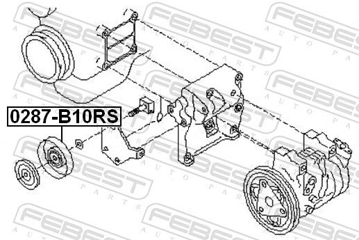 FEBEST 0287-B10RS - Spannrolle, Keilrippenriemen