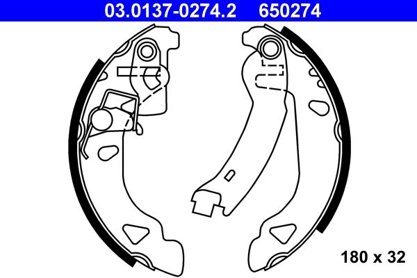 ATE 03.0137-0274.2 - Bremsbackensatz