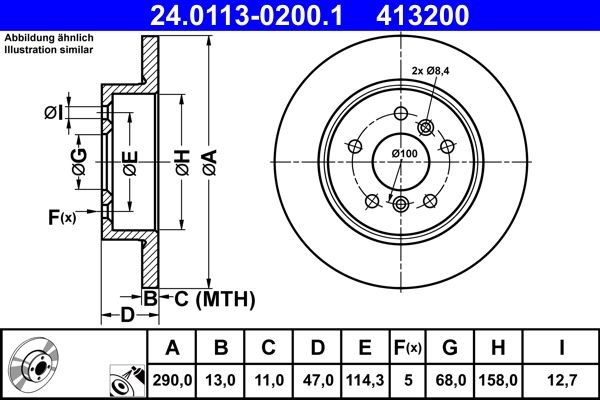 ATE 24.0113-0200.1 - Bremsscheibe