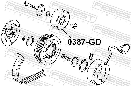 FEBEST 0387-GD - Spannrolle, Keilrippenriemen