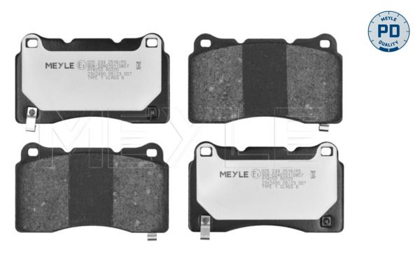 MEYLE 025 233 2516/PD - Bremsbelagsatz, Scheibenbremse