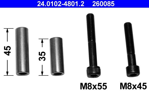 ATE 24.0102-4801.2 - Führungshülsensatz, Bremssattel