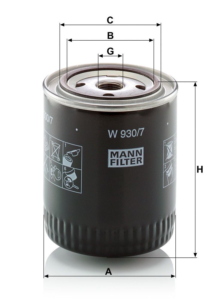 MANN-FILTER W 930/7 - Ölfilter