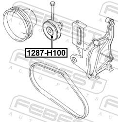 FEBEST 1287-H100 - Spannrolle, Keilrippenriemen