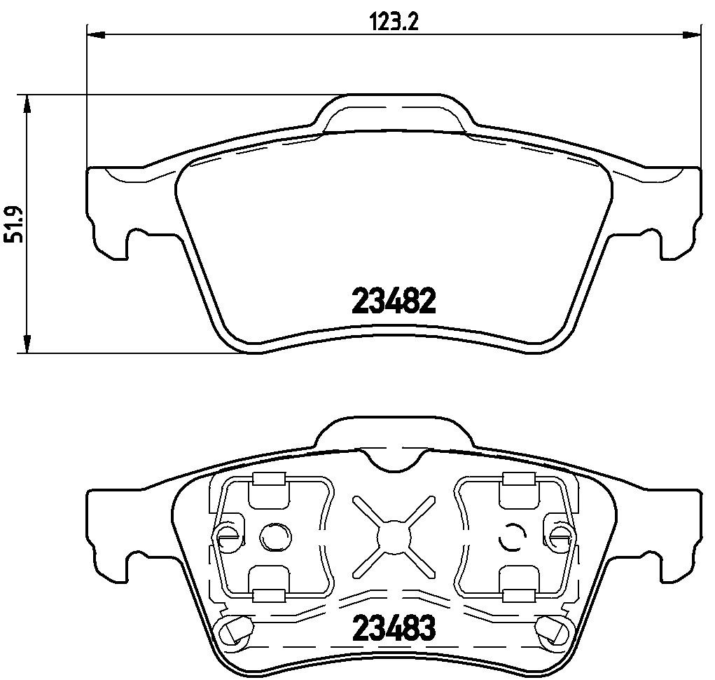 BREMBO P 59 044 - Bremsbelagsatz, Scheibenbremse