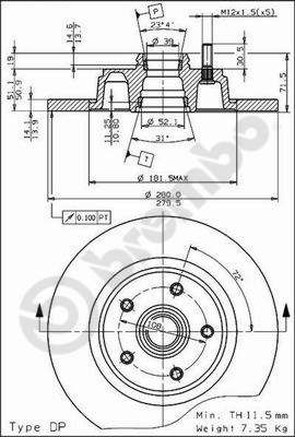 BREMBO 08.4875.10 - Bremsscheibe
