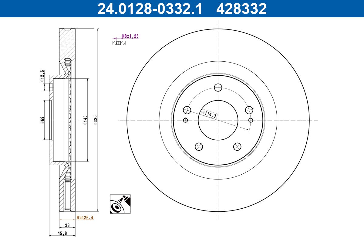 ATE 24.0128-0332.1 - Bremsscheibe