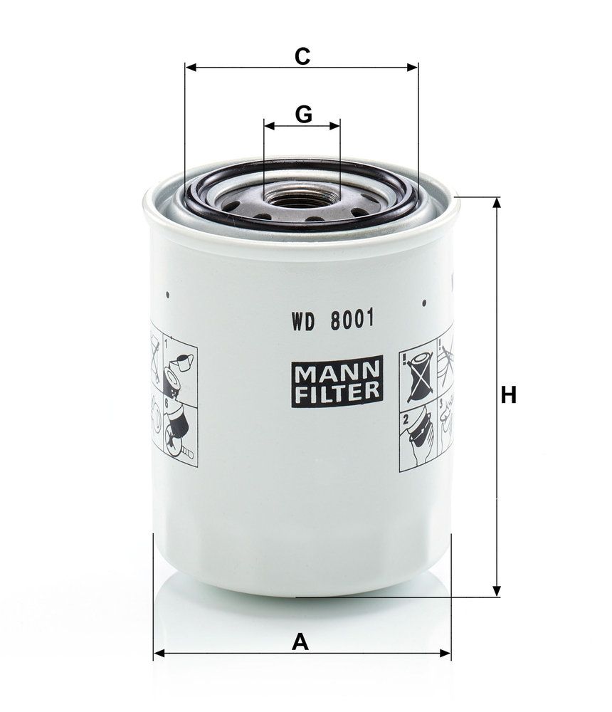 MANN-FILTER WD 8001 - Filter, Arbeitshydraulik