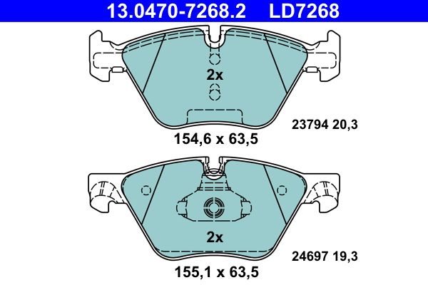 ATE 13.0470-7268.2 - Bremsbelagsatz, Scheibenbremse