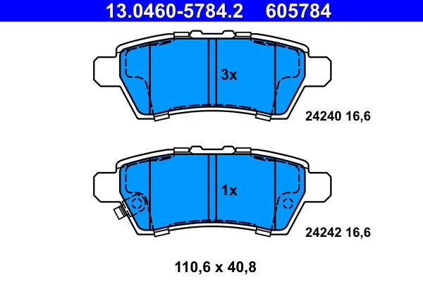 ATE 13.0460-5784.2 - Bremsbelagsatz, Scheibenbremse