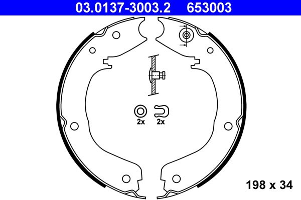 ATE 03.0137-3003.2 - Bremsbackensatz, Feststellbremse