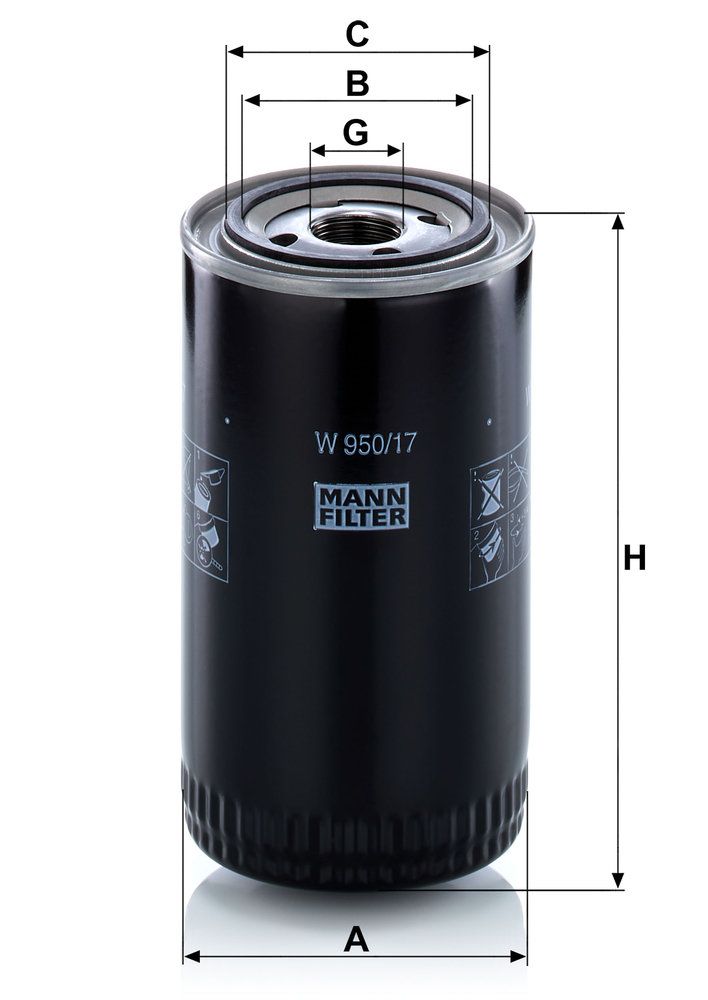 MANN-FILTER W 950/17 - Ölfilter