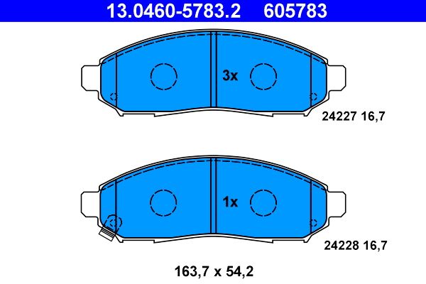 ATE 13.0460-5783.2 - Bremsbelagsatz, Scheibenbremse