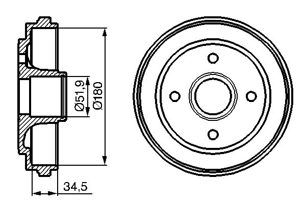 BOSCH 0 986 477 128 - Bremstrommel