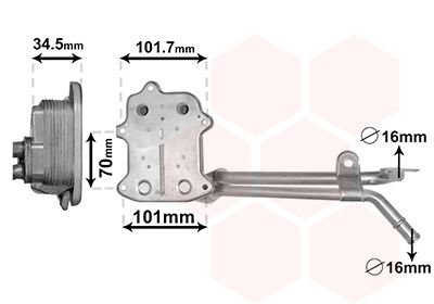 VAN WEZEL 03013702 - Ölkühler, Motoröl