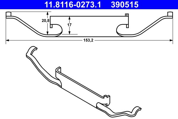 ATE 11.8116-0273.1 - Feder, Bremssattel
