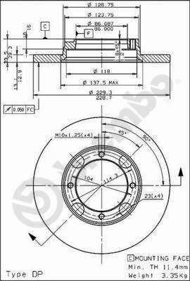 BREMBO 08.4974.10 - Bremsscheibe