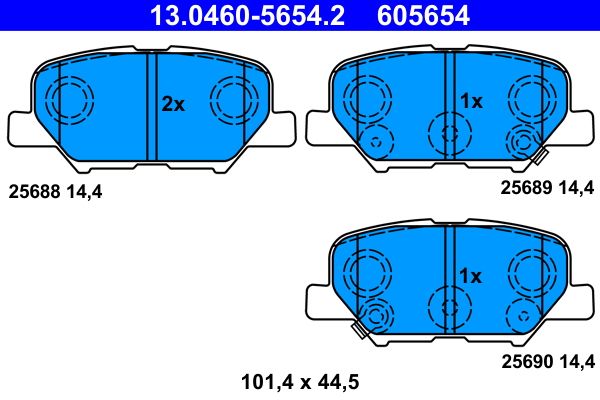ATE 13.0460-5654.2 - Bremsbelagsatz, Scheibenbremse
