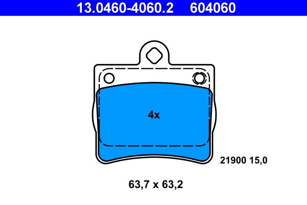 ATE 13.0460-4060.2 - Bremsbelagsatz, Scheibenbremse