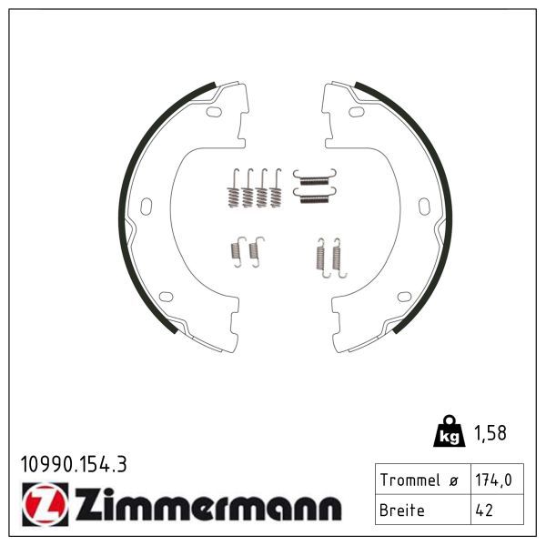 ZIMMERMANN 10990.154.3 - Bremsbackensatz, Feststellbremse