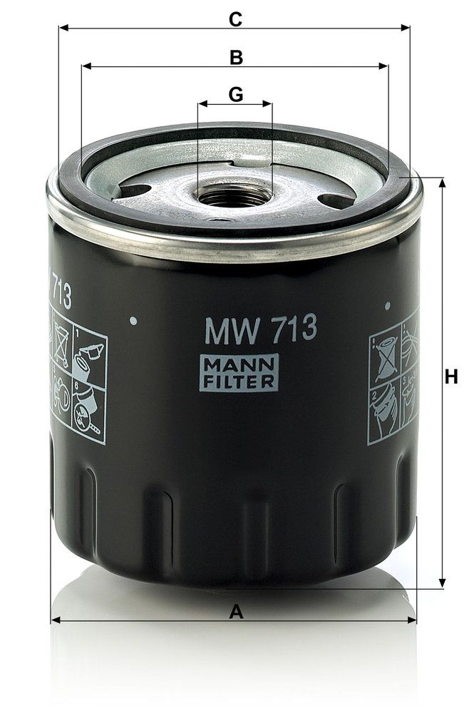 MANN-FILTER MW 713 - Ölfilter