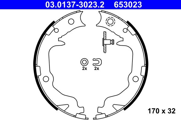 ATE 03.0137-3023.2 - Bremsbackensatz, Feststellbremse