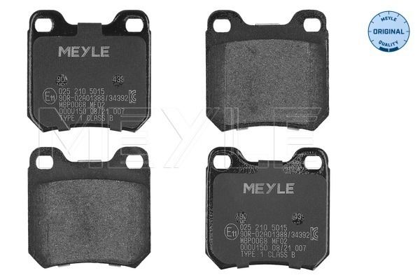 MEYLE 025 210 5015 - Bremsbelagsatz, Scheibenbremse
