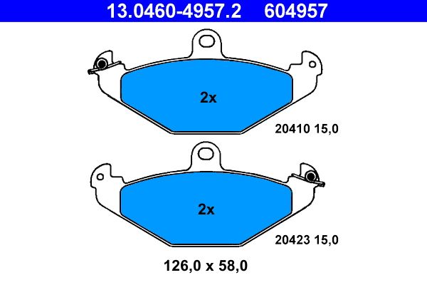 ATE 13.0460-4957.2 - Bremsbelagsatz, Scheibenbremse