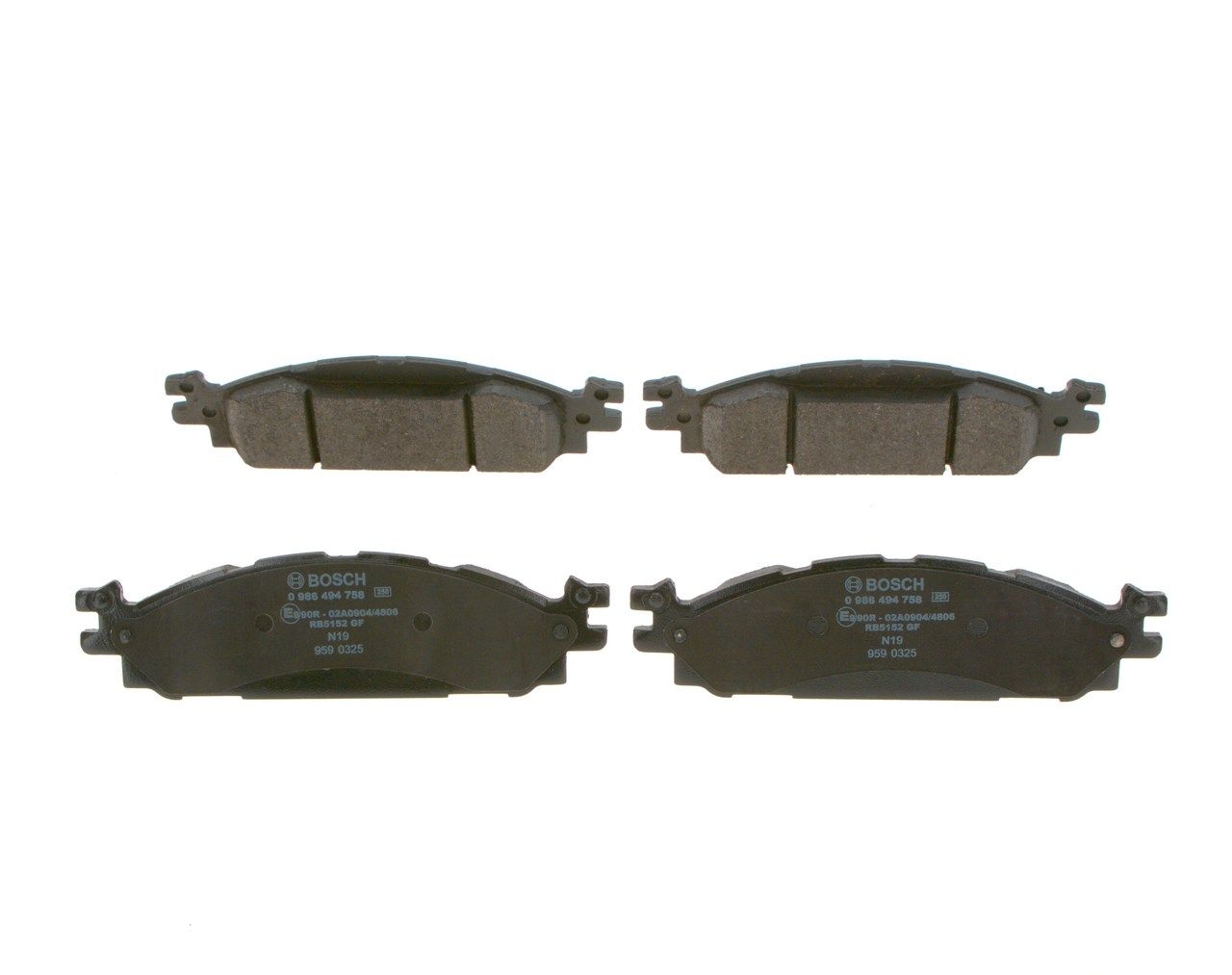 BOSCH 0 986 494 758 - Bremsbelagsatz, Scheibenbremse