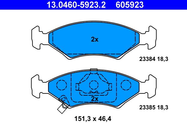 ATE 13.0460-5923.2 - Bremsbelagsatz, Scheibenbremse