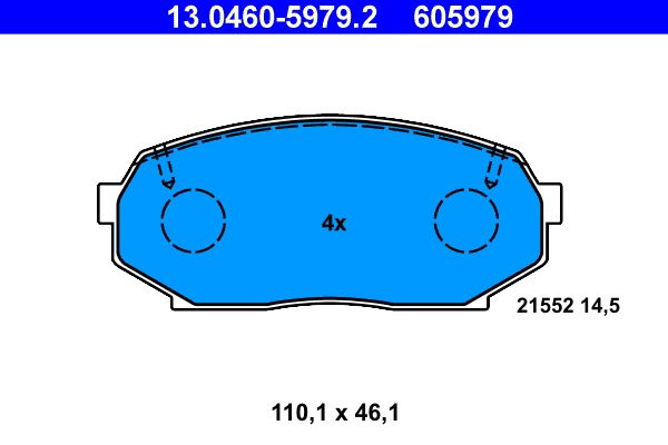 ATE 13.0460-5979.2 - Bremsbelagsatz, Scheibenbremse