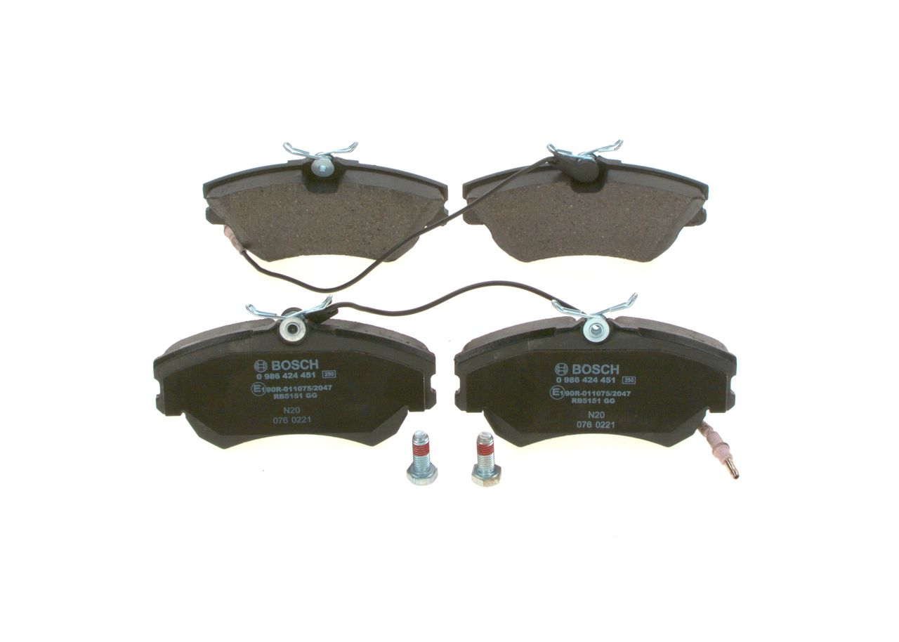 BOSCH 0 986 424 451 - Bremsbelagsatz, Scheibenbremse