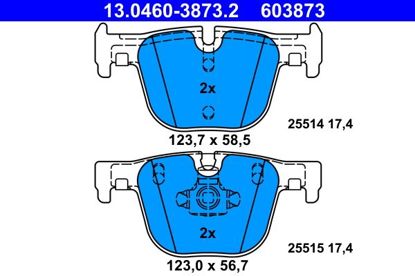 ATE 13.0460-3873.2 - Bremsbelagsatz, Scheibenbremse