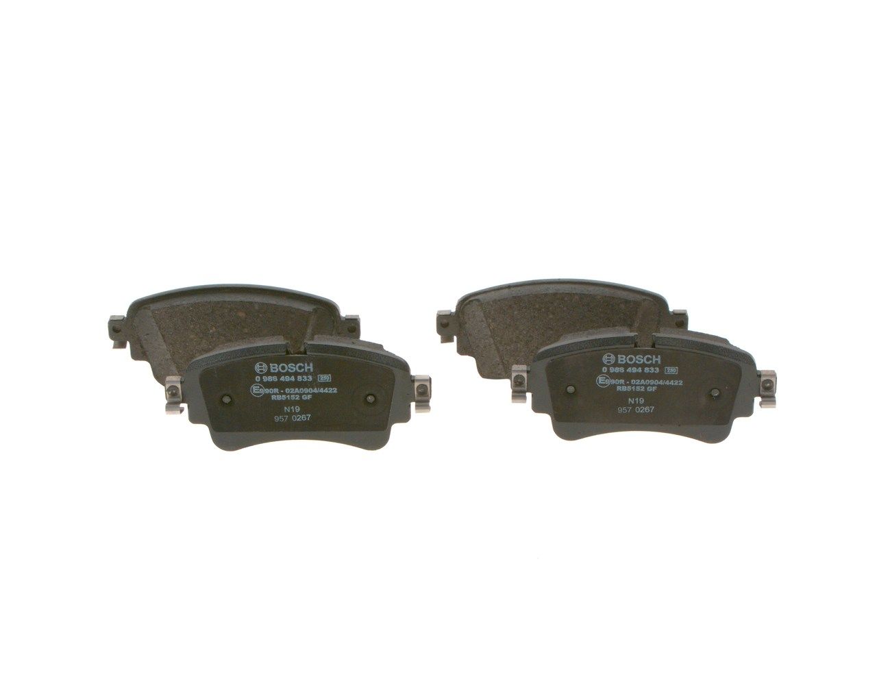 BOSCH 0 986 494 833 - Bremsbelagsatz, Scheibenbremse