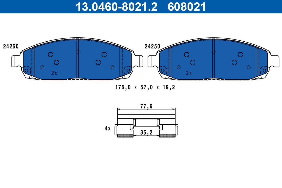 ATE 13.0460-8021.2 - Bremsbelagsatz, Scheibenbremse