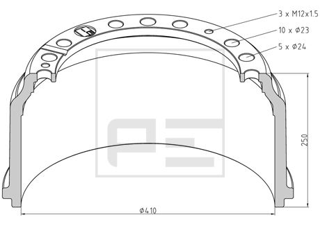 PE Automotive 016.400-00A - Bremstrommel