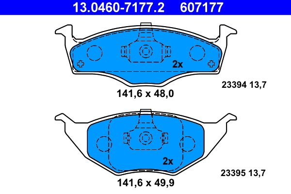 ATE 13.0460-7177.2 - Bremsbelagsatz, Scheibenbremse