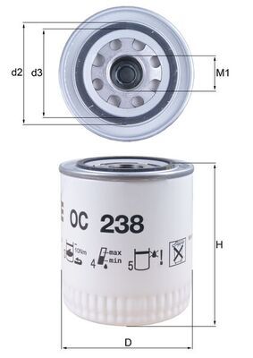 KNECHT OC 238 - Ölfilter