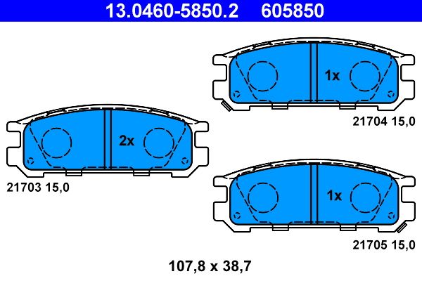 ATE 13.0460-5850.2 - Bremsbelagsatz, Scheibenbremse