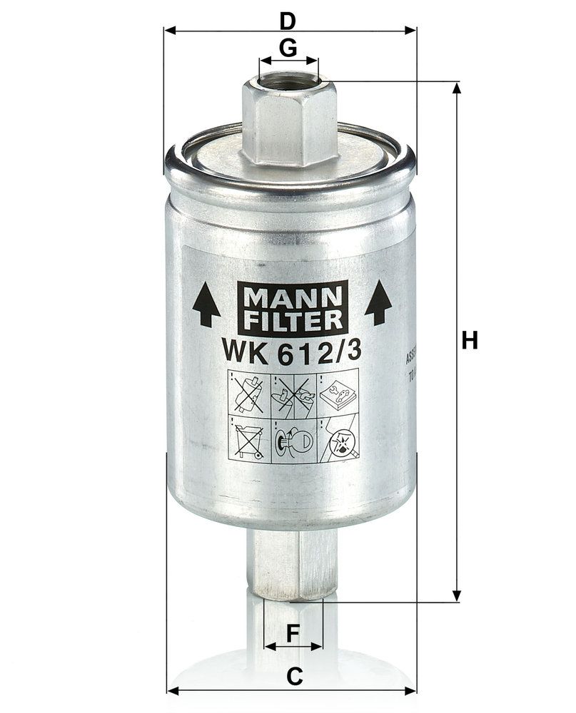 MANN-FILTER WK 612/3 - Kraftstofffilter