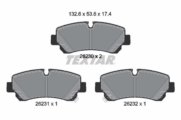 TEXTAR 2623001 - Bremsbelagsatz, Scheibenbremse
