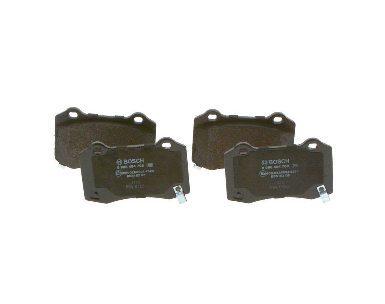BOSCH 0 986 494 708 - Bremsbelagsatz, Scheibenbremse