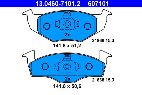 ATE 13.0460-7101.2 - Bremsbelagsatz, Scheibenbremse