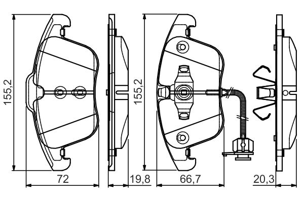 BOSCH 0 986 495 129 - Bremsbelagsatz, Scheibenbremse