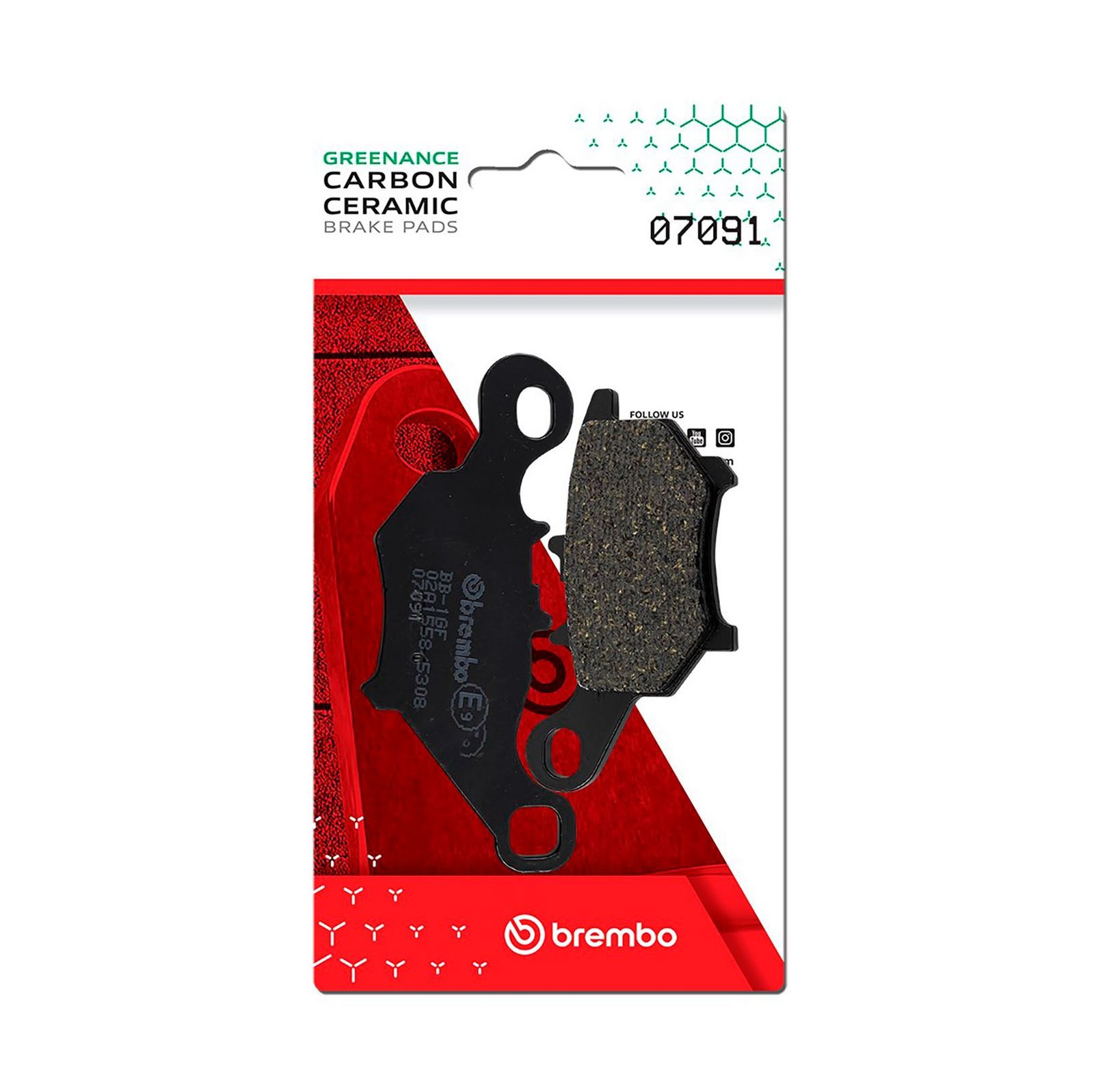 BREMBO 07091 - Bremsbelagsatz, Scheibenbremse