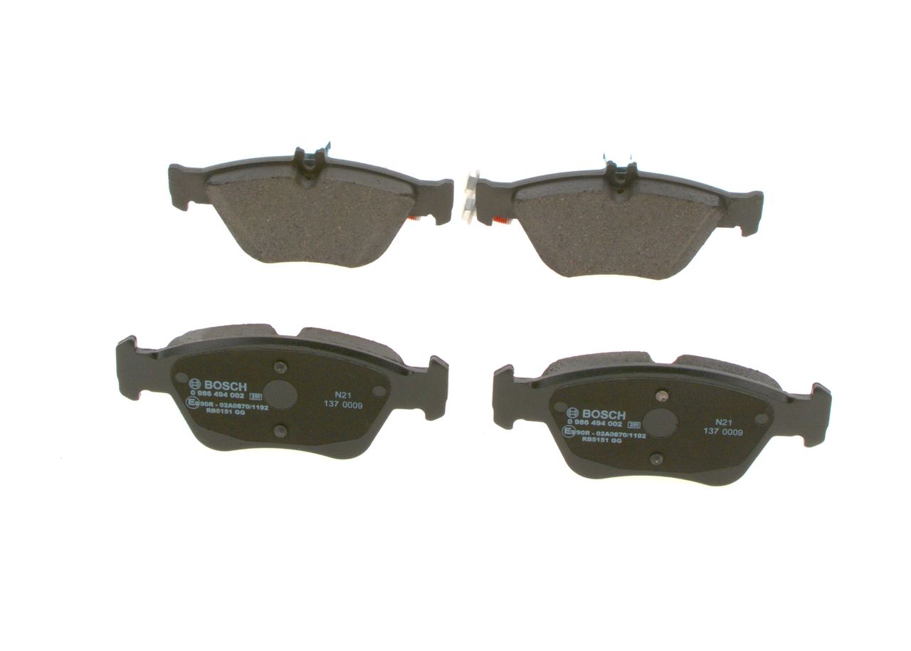 BOSCH 0 986 494 002 - Bremsbelagsatz, Scheibenbremse