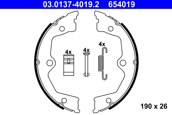 ATE 03.0137-4019.2 - Bremsbackensatz, Feststellbremse