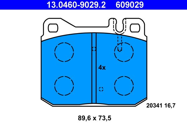 ATE 13.0460-9029.2 - Bremsbelagsatz, Scheibenbremse
